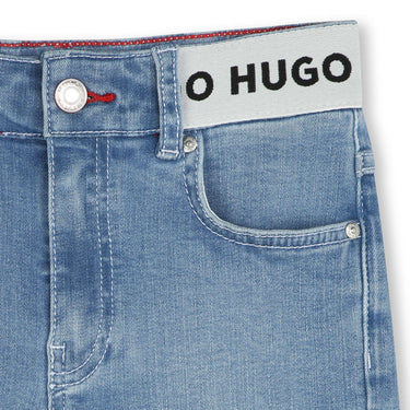 HUGO Short para niña y adolescente logo en cintura